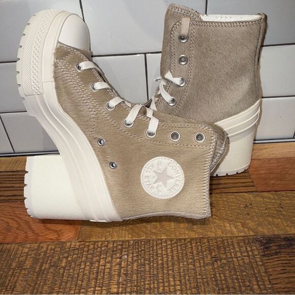 New Men's Converse Chuck 70 De Luxe Heel Platform Sneakers Real Fur A12813C - Picture 6 of 8